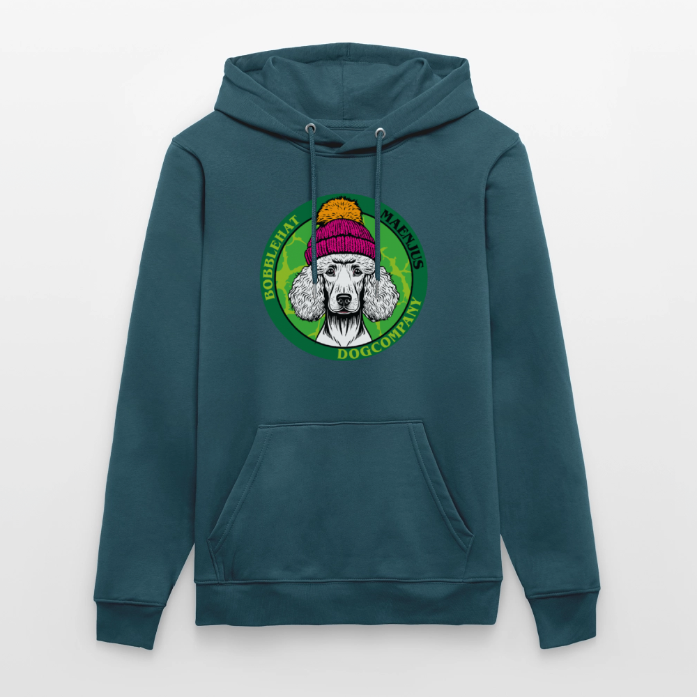 SUnisex Bio-Hoodie mit BOBBLEHAT DOGCOMPANY PRINT - Dunkles Petrol