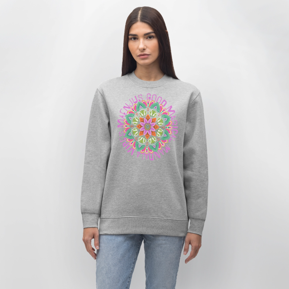 Unisex Bio-Sweatshirt mit MANDALA VIBES PRINT - Grau meliert