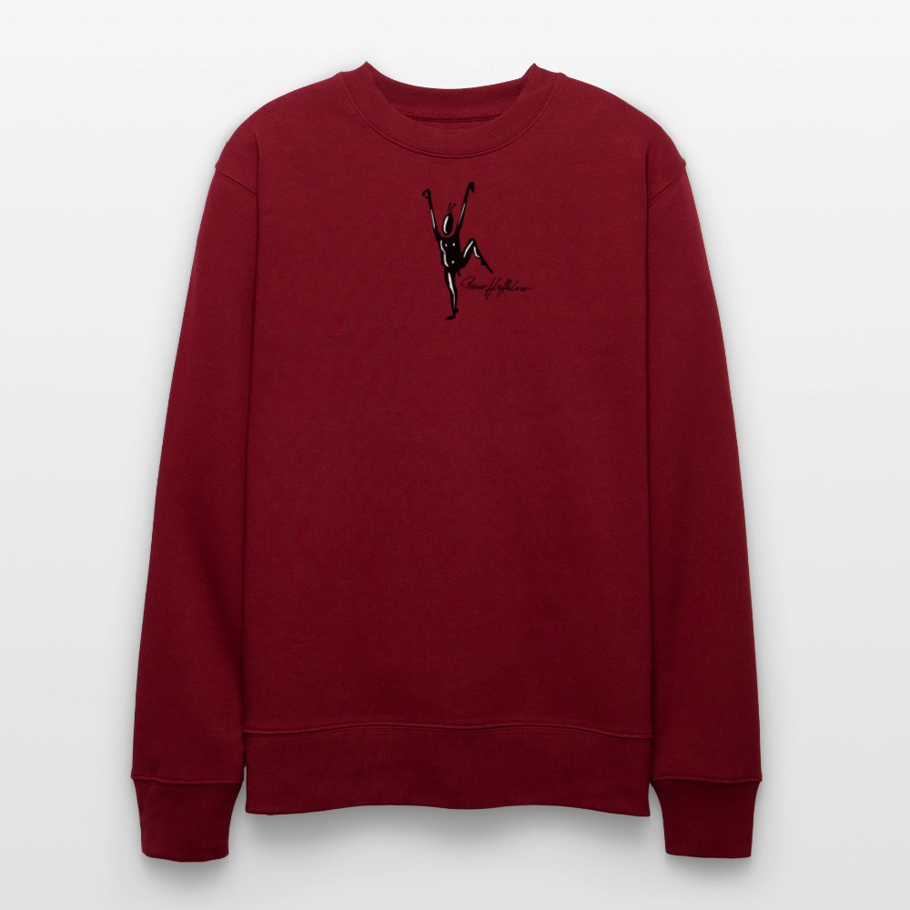Unisex Bio-Sweatshirt mit TUSCHEMÄNNCHEN PRINT - Burgunderrot