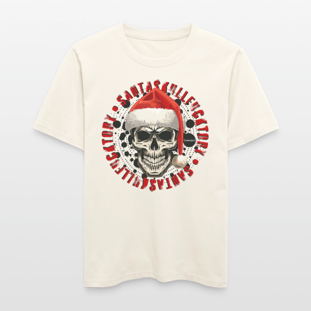 Unisex Bio-T-Shirt mit SANTASKULL FUCKTORY PRINT - Naturweiß 