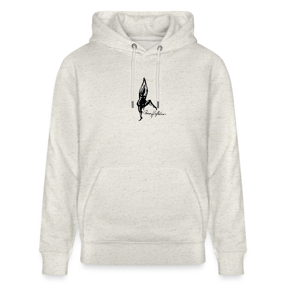 Unisex Bio-Hoodie mit TUSCHEMÄNNCHEN PRINT - Beige meliert