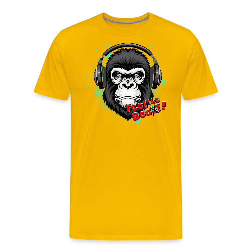 Männer Premium T-Shirt mit FEEL THE BEA(S)T PRINT - Sonnengelb