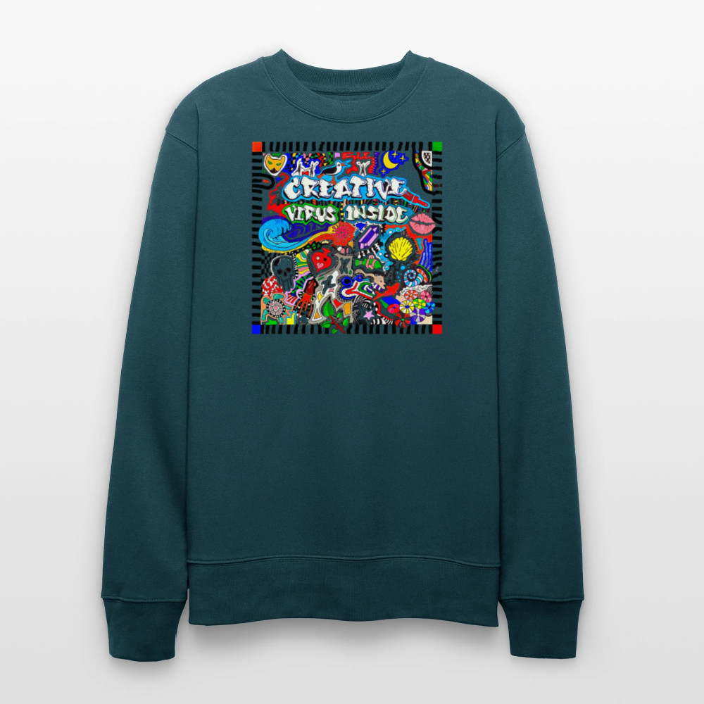 Unisex Bio-Sweatshirt mit CREATIVE VIRUS INSIDE PRINT - Dunkles Petrol