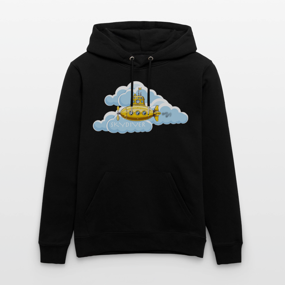 Unisex Bio-Hoodie mit SKYDIVER PRINT - Schwarz
