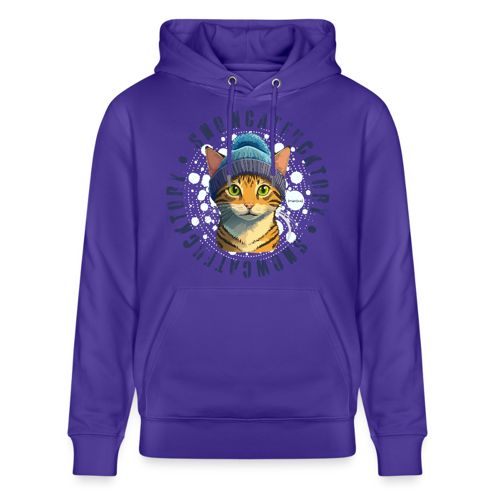 SUnisex Bio-Hoodie mit SNOWCATFUCKTORYPRINT - Purple Love 