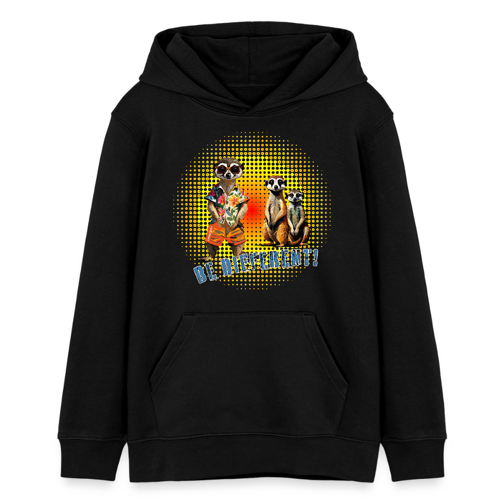 MNJS TEENS Bio-Hoodie mit BE DIFFERENT PRINT - Schwarz