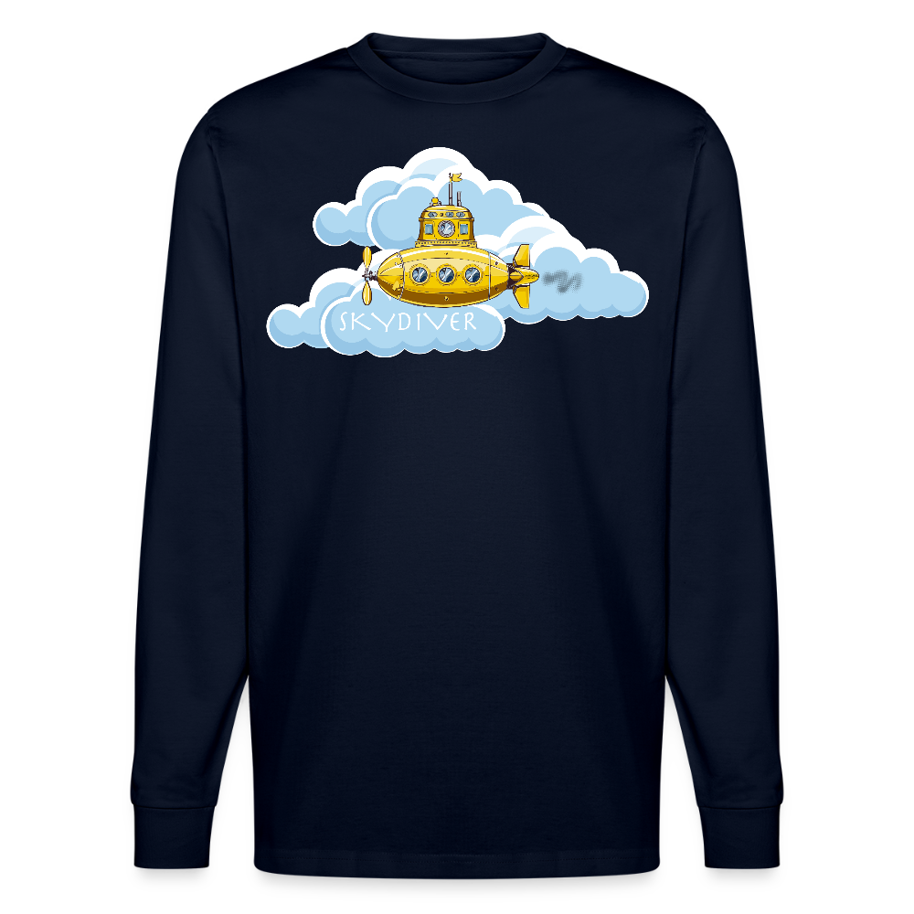 Unisex Bio-Langarmshirt mit SKYDIVER PRINT - Navy