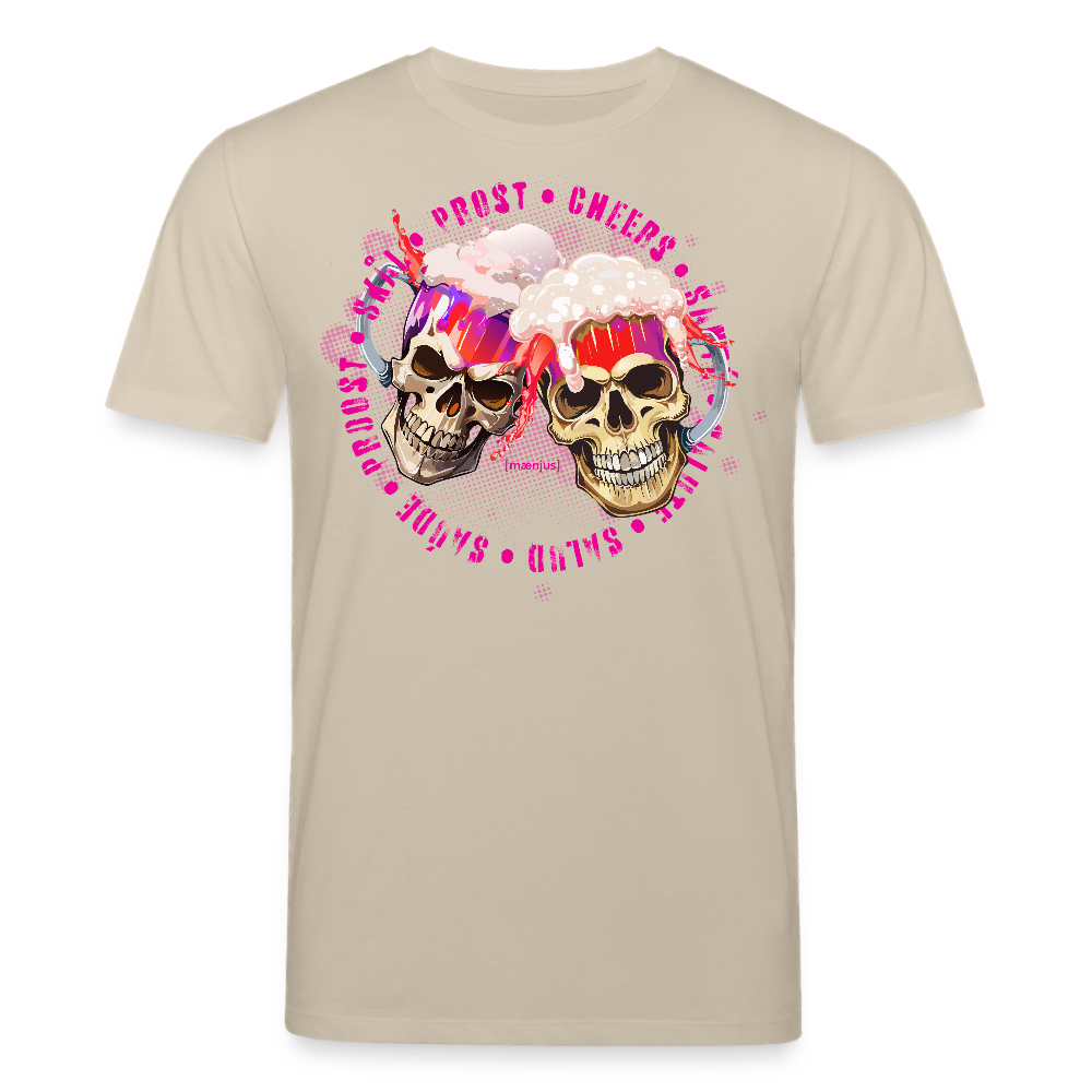 Unisex Bio-T-Shirt mit OKTOBERFEST SKULL GIRL PRINT - Beige