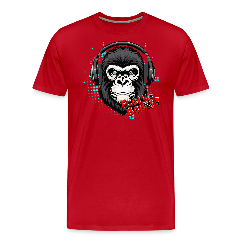 Männer Premium T-Shirt mit FEEL THE BEA(S)T PRINT - Rot