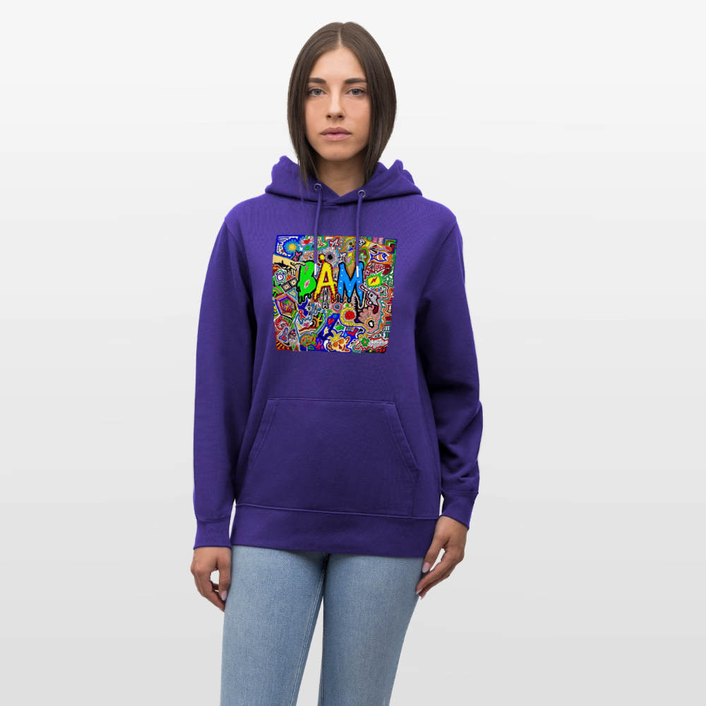 Unisex Bio-Hoodie mit BÄM PRINT - Purple Love 