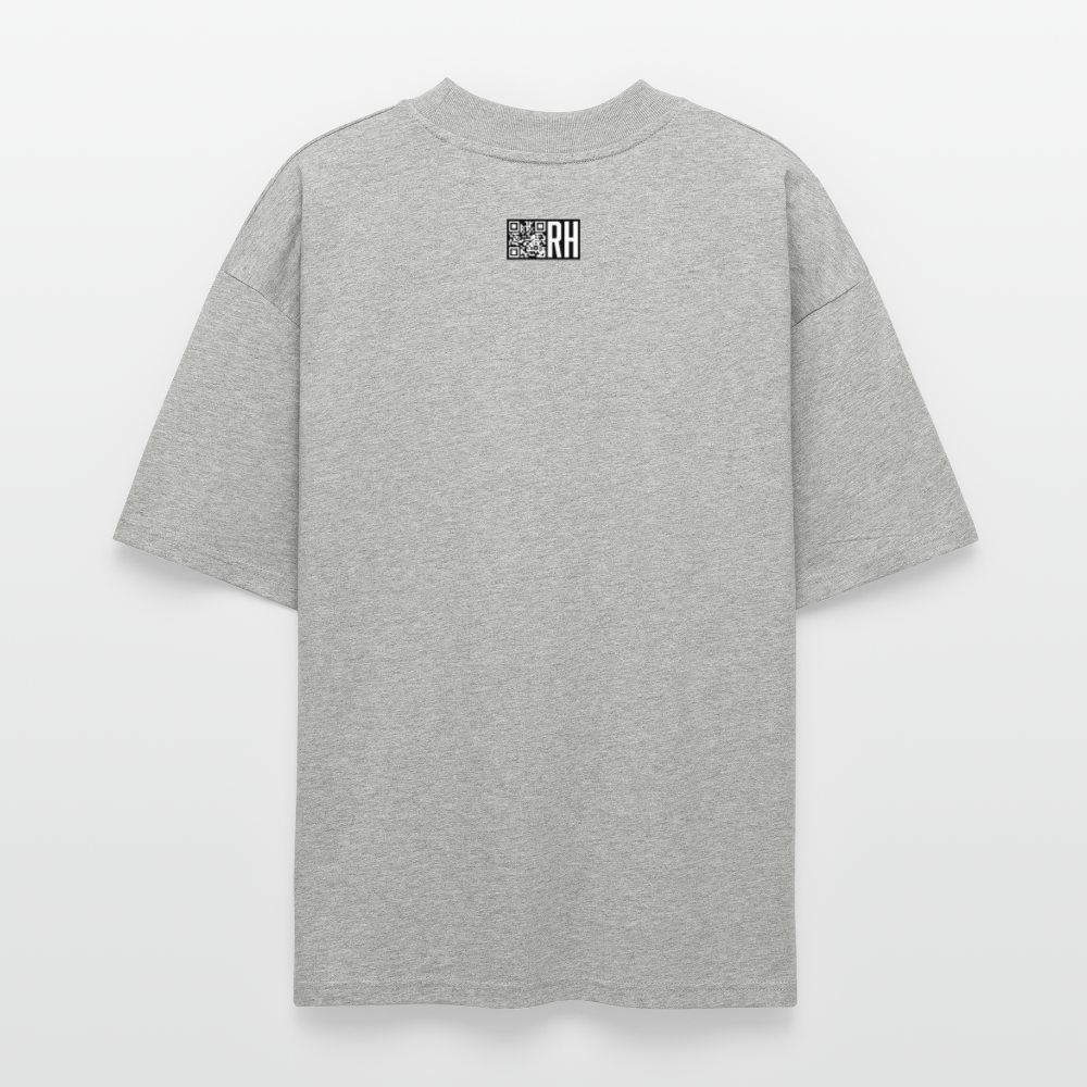 Oversized Unisex Bio T-Shirt mit STREET ART PRINT - Grau meliert