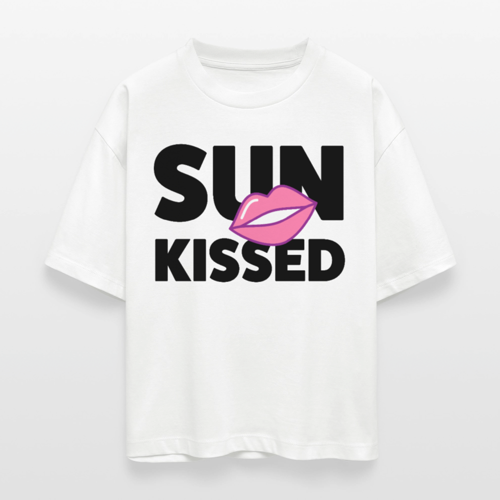 Frauen Boxy Bio-T-Shirt mit SUN KISSED PRINT - Weiß