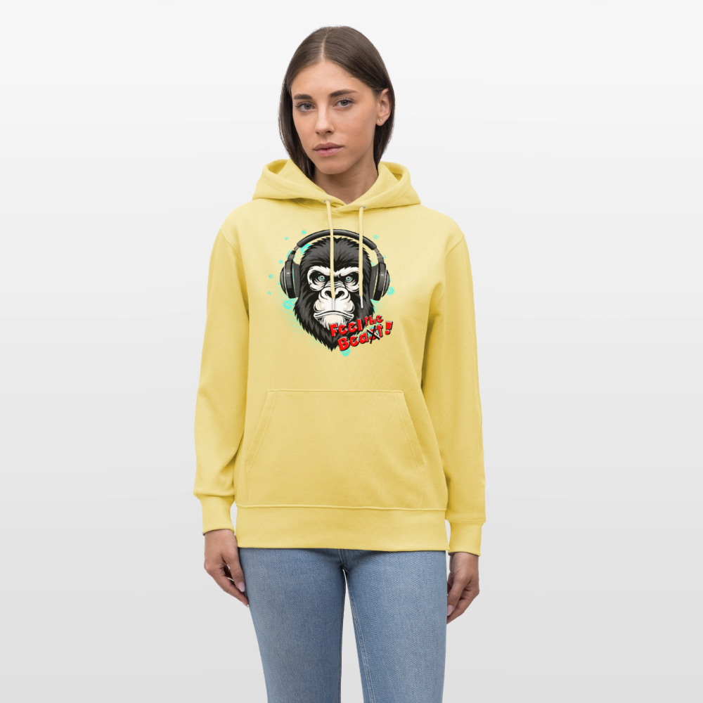 Unisex Hoodie mit FEEL THE BEA(S)T PRINT - Gelb Viva 
