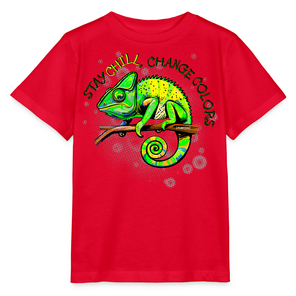 MNJS KIDS Bio T-Shirt mit CAMAELEON PRINT - Rot