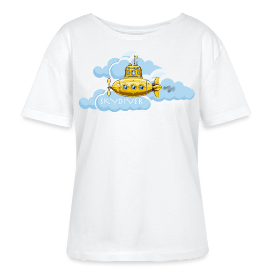 Frauen T-Shirt mit SKYDIVER PRINT - Weiß