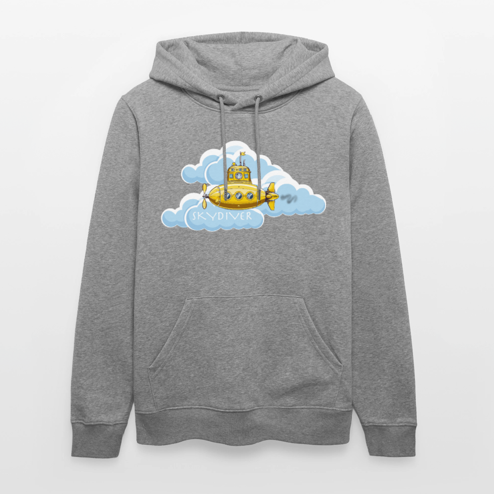 Unisex Bio-Hoodie mit SKYDIVER PRINT - Hellgrau marmoriert