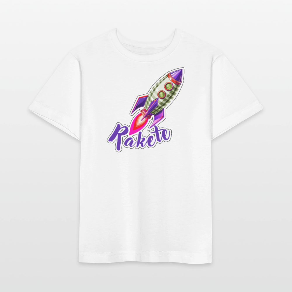 MNJS KIDS Bio T-Shirt mit RAKETE PRINT - Weiß