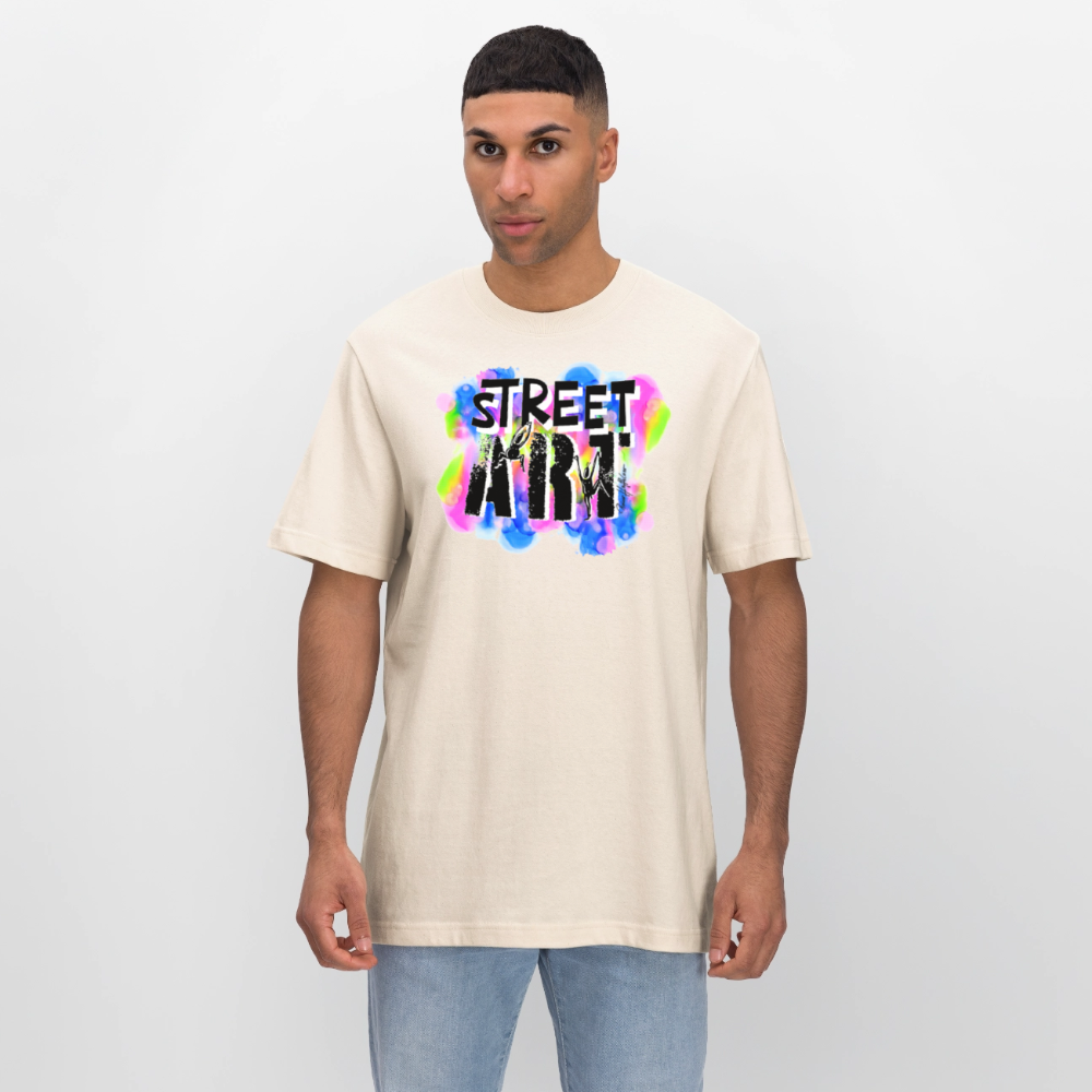Unisex Bio-T-Shirt mit STREET ART PRINT - Naturweiß 