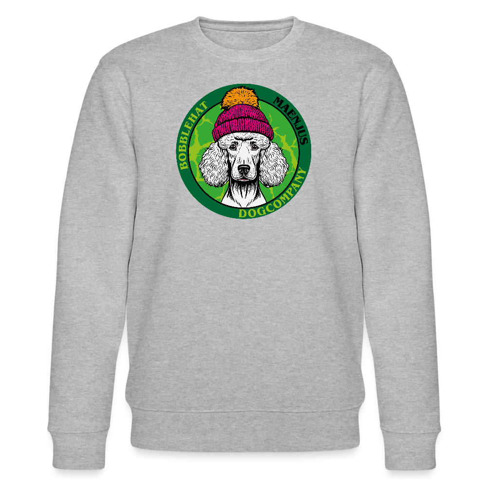 Unisex Bio-Sweatshirt mit BOBBLEHAT DOGCOMPANY PRINT - Grau meliert