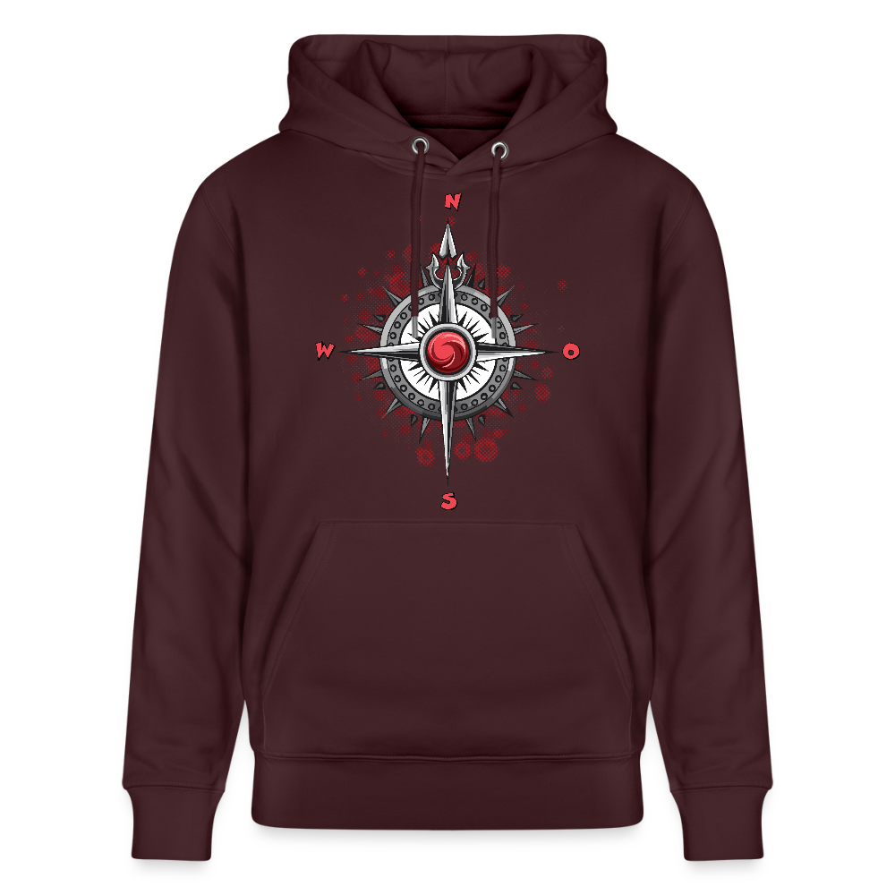 Unisex Hoodie mit WINDROSE PRINT - Maroon