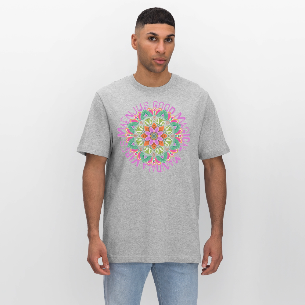 Unisex Bio-T-Shirt mit MANDALA VIBES PRINT - Grau meliert