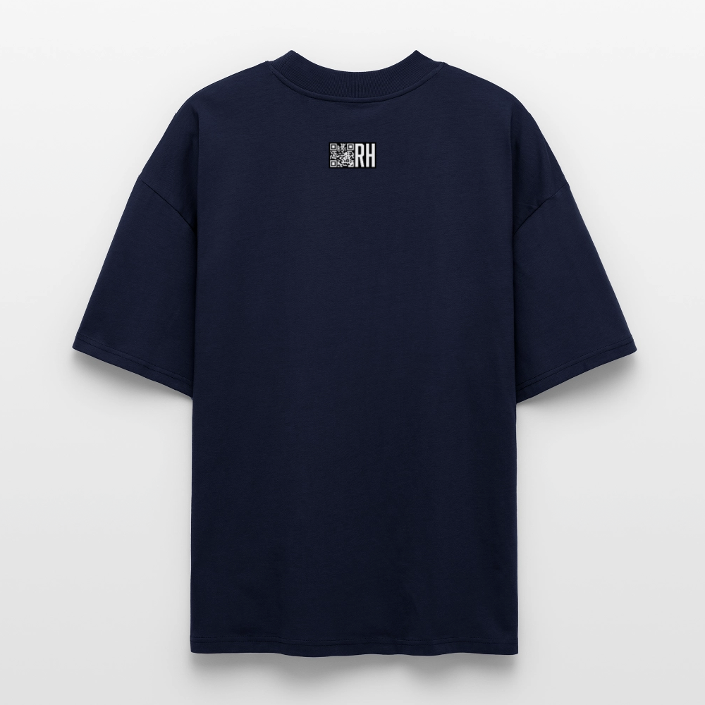 Oversized Unisex Bio T-Shirt mit ICE ICE BABY PINGUIN PRINT - Navy