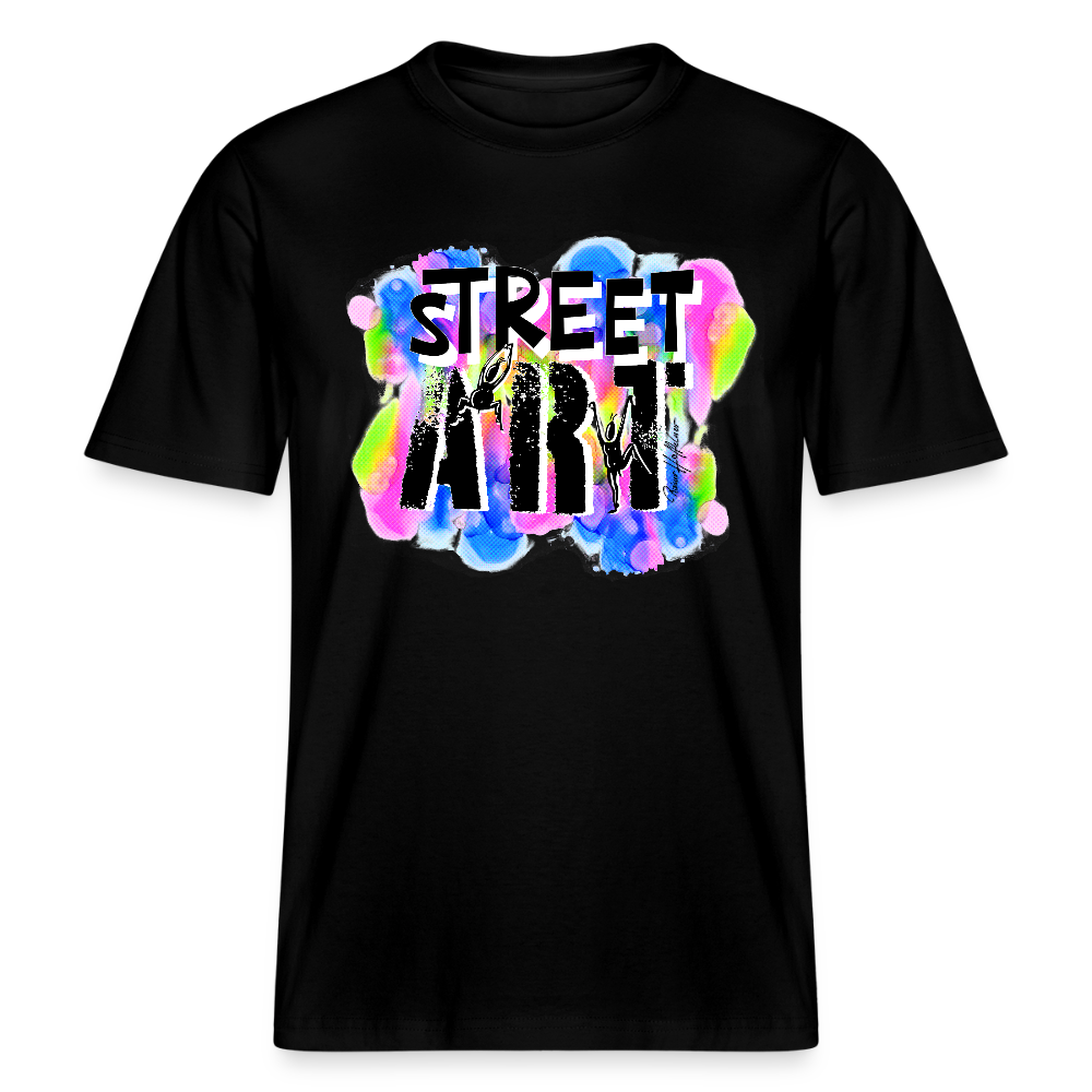 Unisex Bio-T-Shirt mit STREET ART PRINT - Schwarz