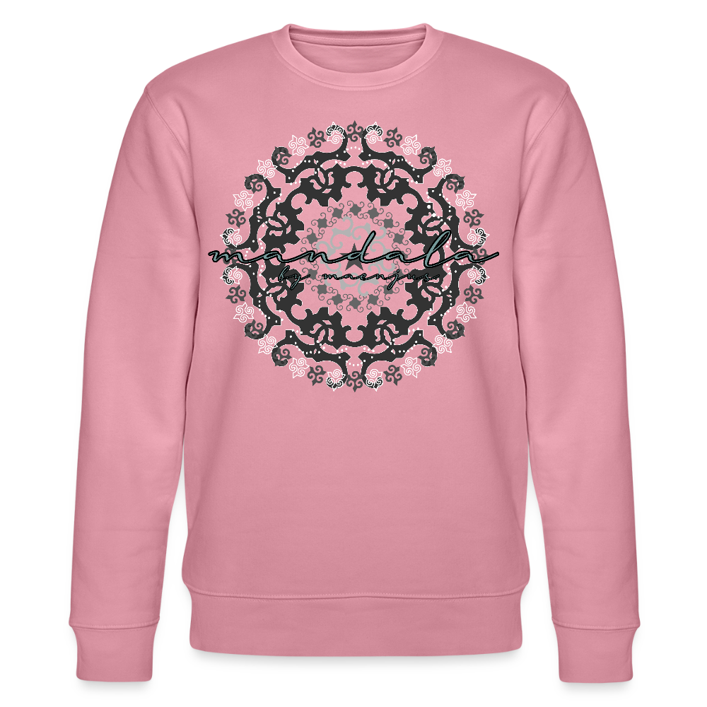 Unisex Bio-Sweatshirt mit BLACK MANDALA PRINT - Lila Traum
