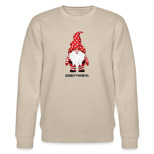 Unisex Bio-Sweatshirt mit SCHROTTWICHTEL PRINT - Beige