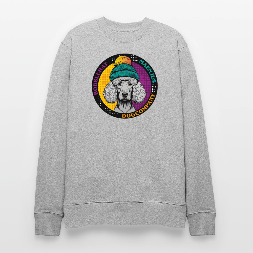 Unisex Bio-Sweatshirt mit BOBBLEHAT DOGCOMPANY PRINT - Grau meliert