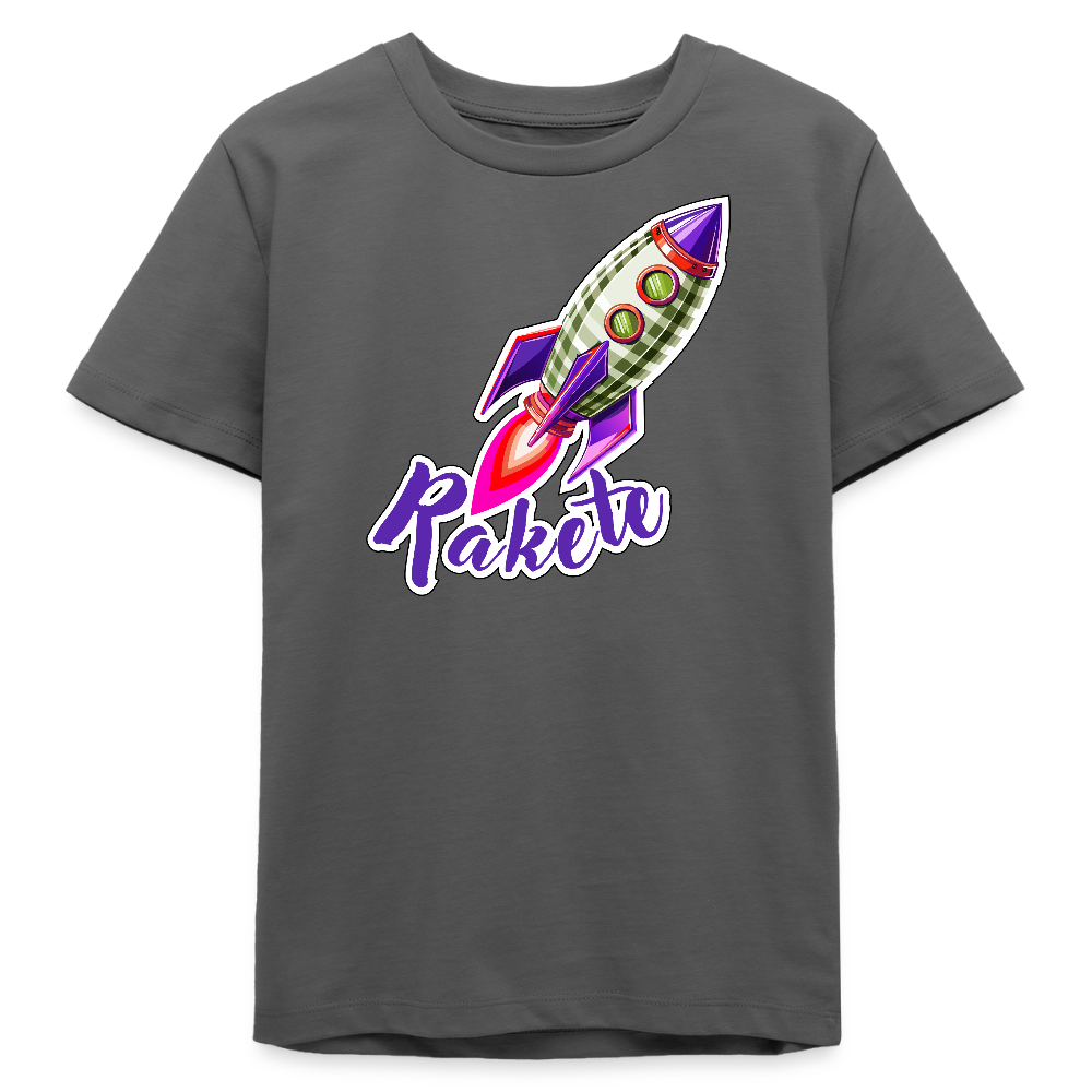 MNJS TEENS Bio T-Shirt mit RAKETE PRINT - Anthrazit