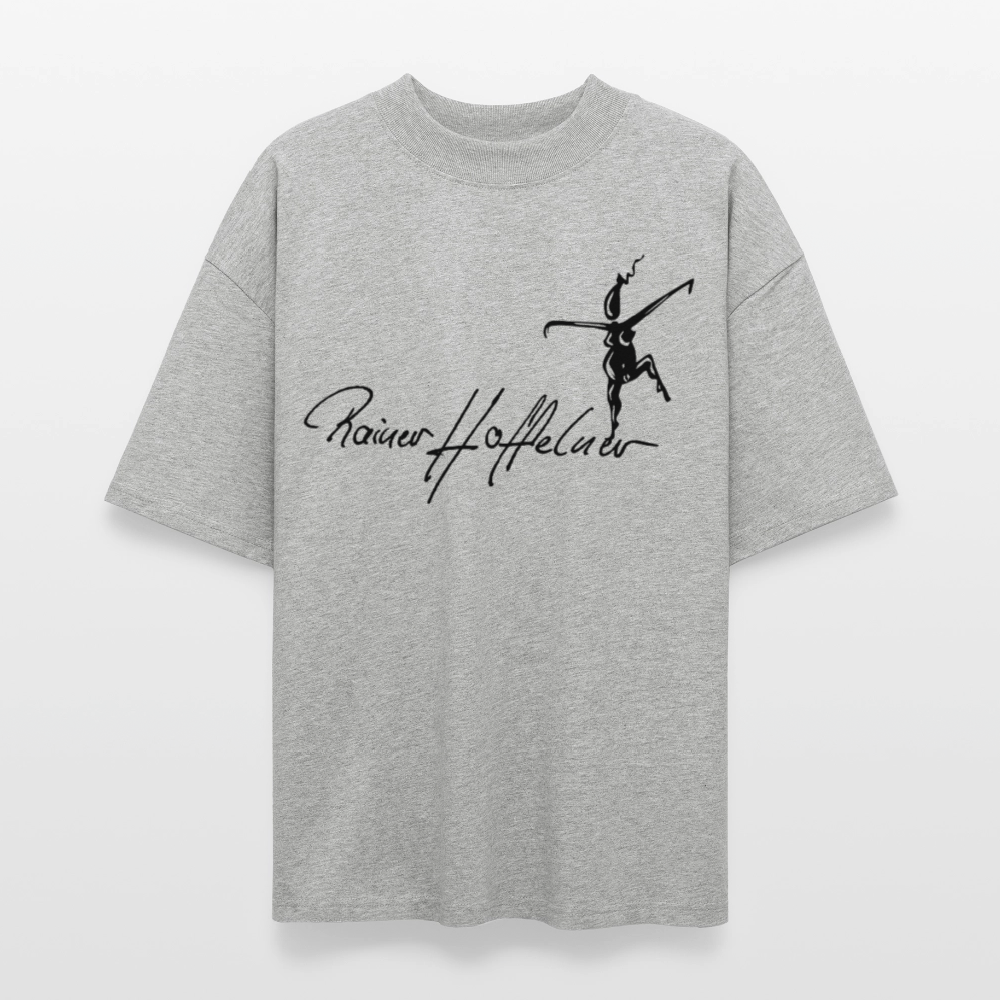 Oversized Unisex T-Shirt mit TUSCHEWEIBCHEN PRINT - Grau meliert