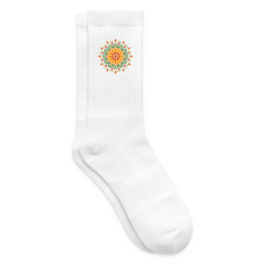 Tennissocken mit MANDALA Print - Weiß