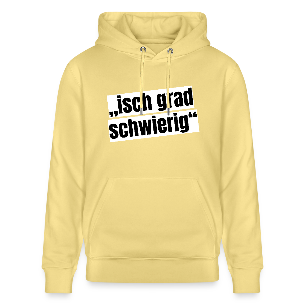 Unisex Hoodie mit ISCH GRAD SCHWIERIG PRINT - Gelb Viva 