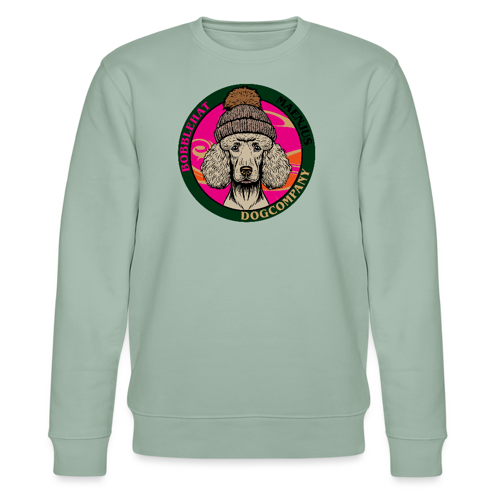 Unisex Bio-Sweatshirt mit BOBBLEHAT DOGCOMPANY PRINT - Helles Graugrün