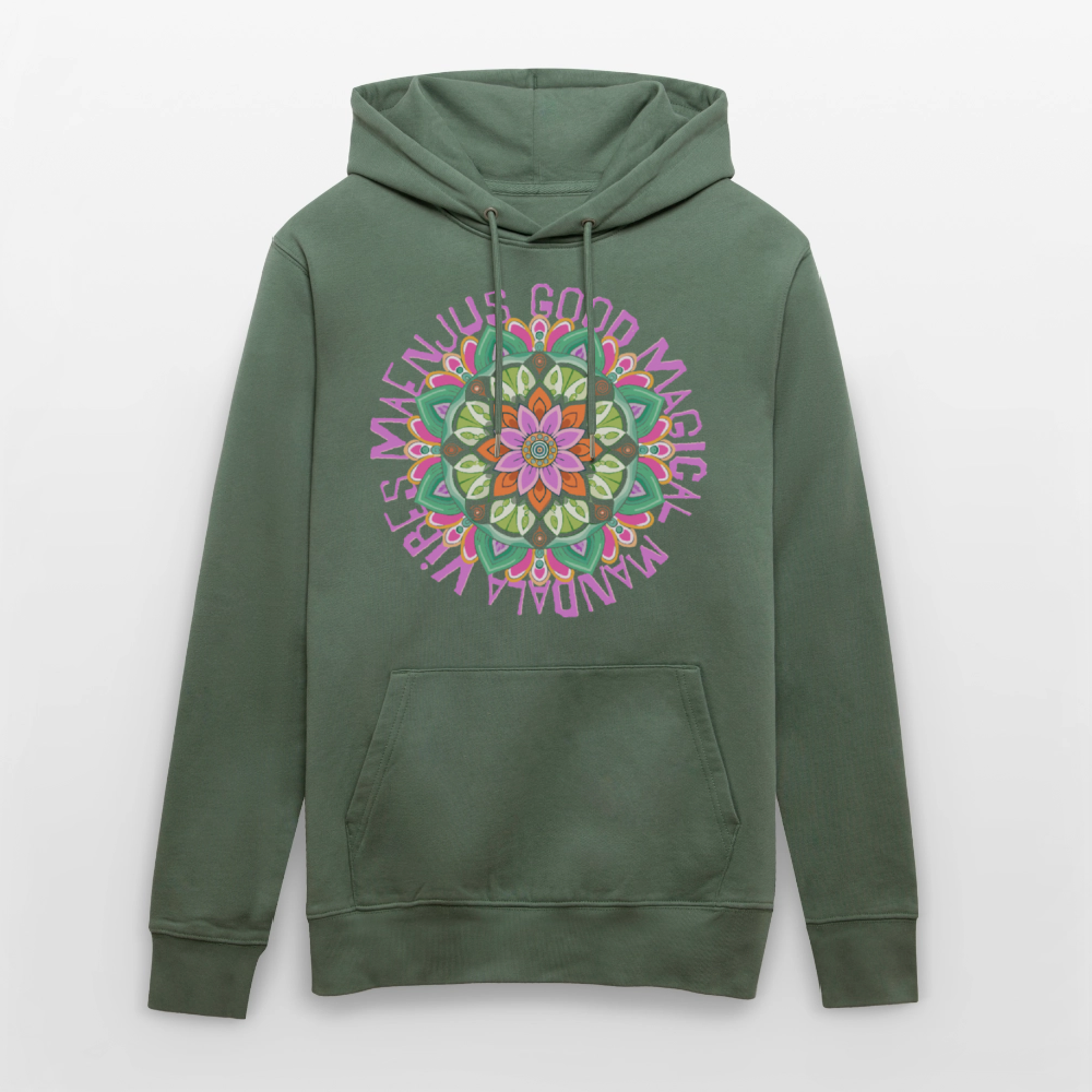 Unisex Bio-Hoodie mit MANDALA VIBES PRINT - Tanngrün