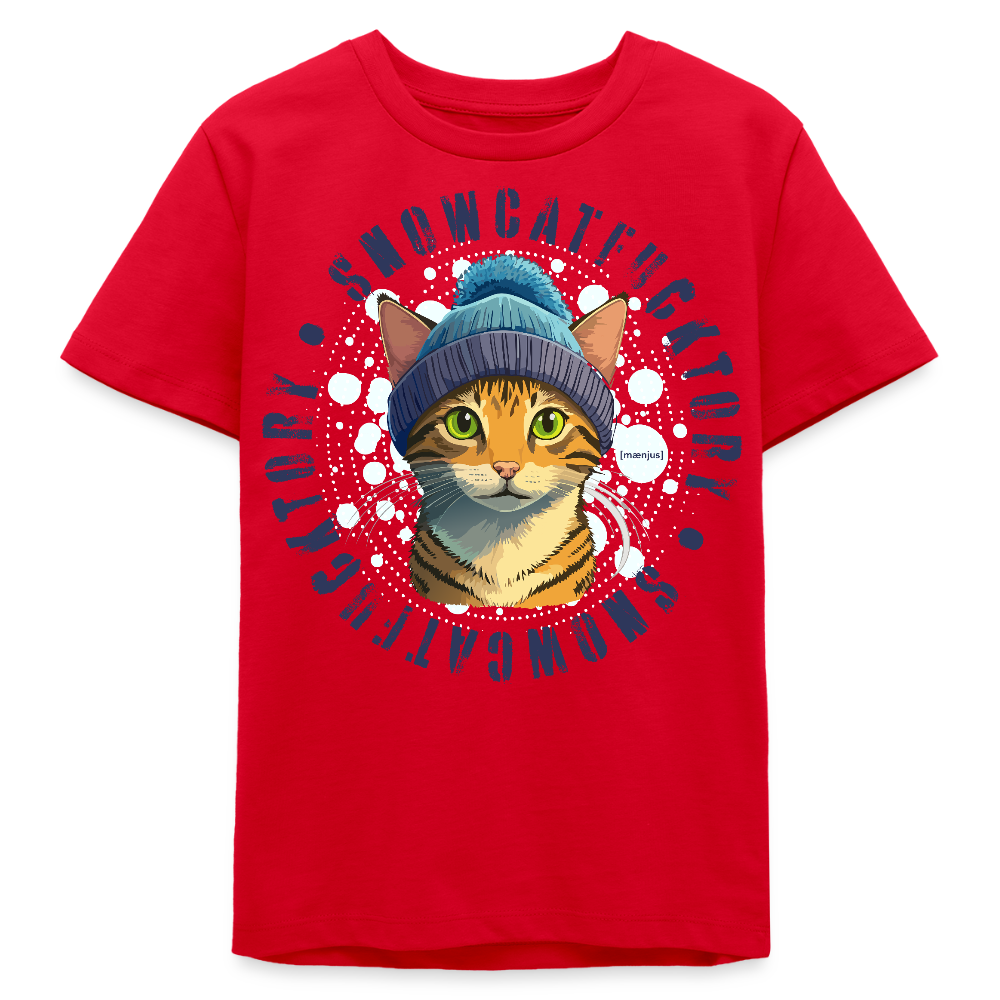 MNJS TEENS Bio T-Shirt mit SNOWCATFUCKTORY PRINT - Rot