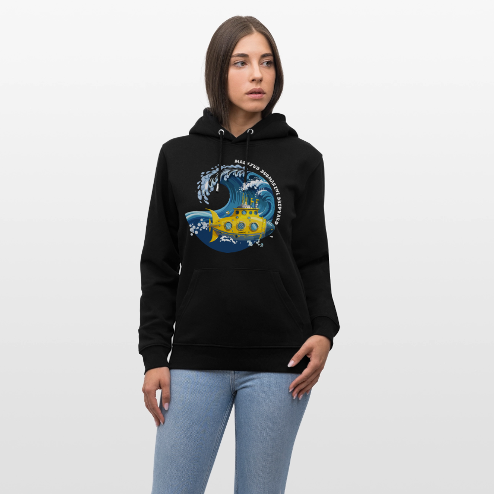 Unisex Bio-Hoodie mit MAENJUS SUBMARINE SHIPYARD PRINT - Schwarz