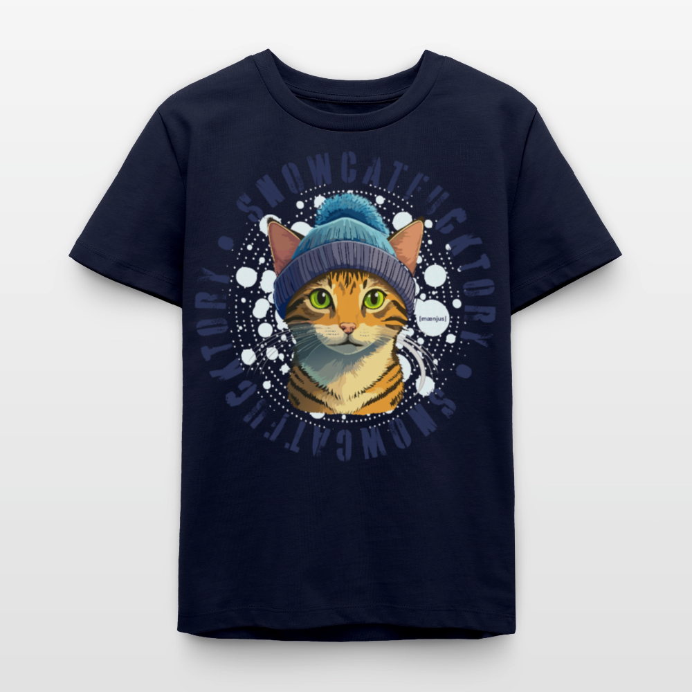 MNJS TEENS Bio T-Shirt mit SNOWCATFUCKTORY PRINT - Navy