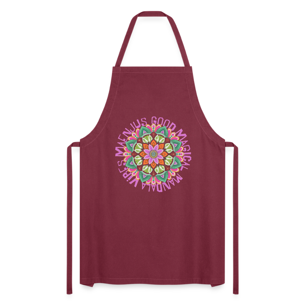 Kochschürze mit Mandala Vibes Motiv V - Bordeaux