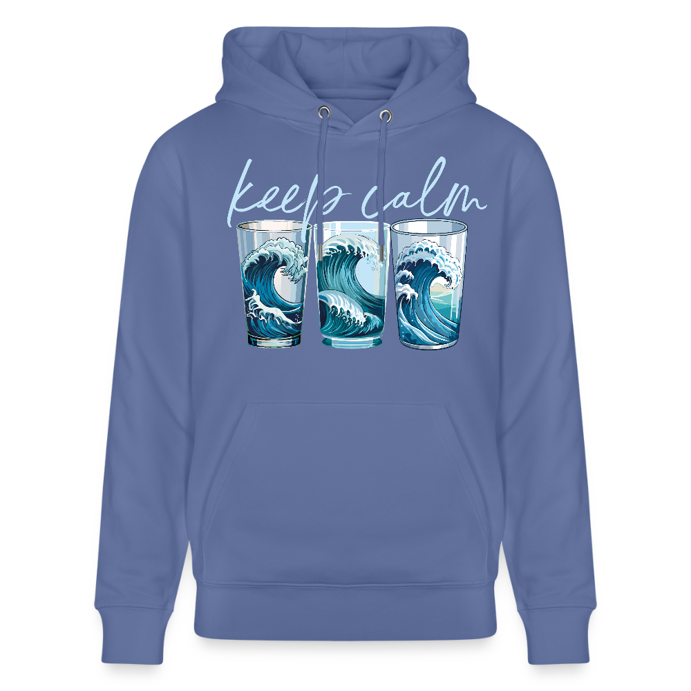 Unisex Bio-Hoodie mit KEEP CALM PRINT - Blau