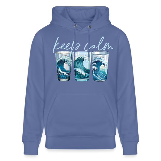 Unisex Bio-Hoodie mit KEEP CALM PRINT - Blau