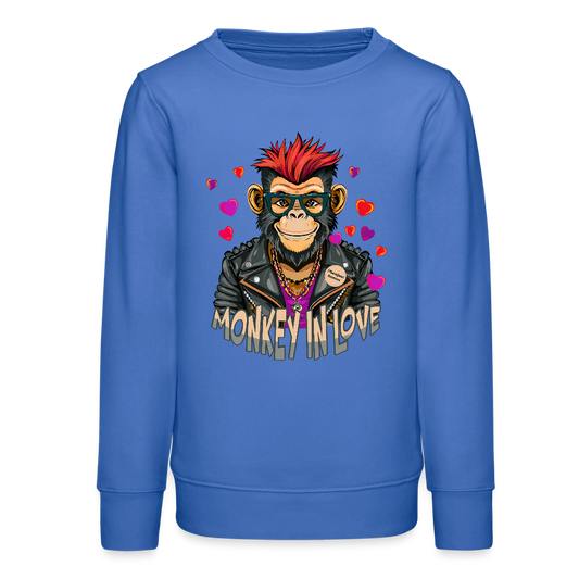 MNJS TEENS Bio Sweatshirt mit MONKEY IN LOVE PRINT - carolina Blue