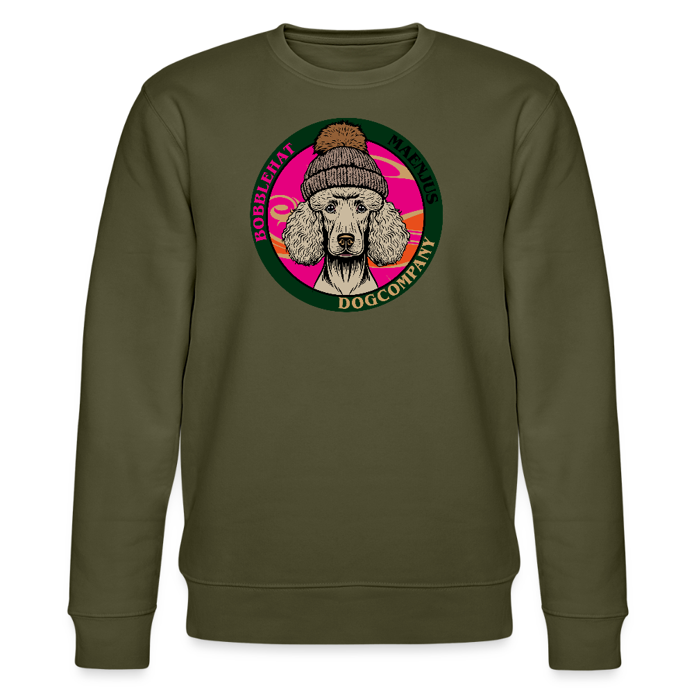 Unisex Bio-Sweatshirt mit BOBBLEHAT DOGCOMPANY PRINT - Khaki