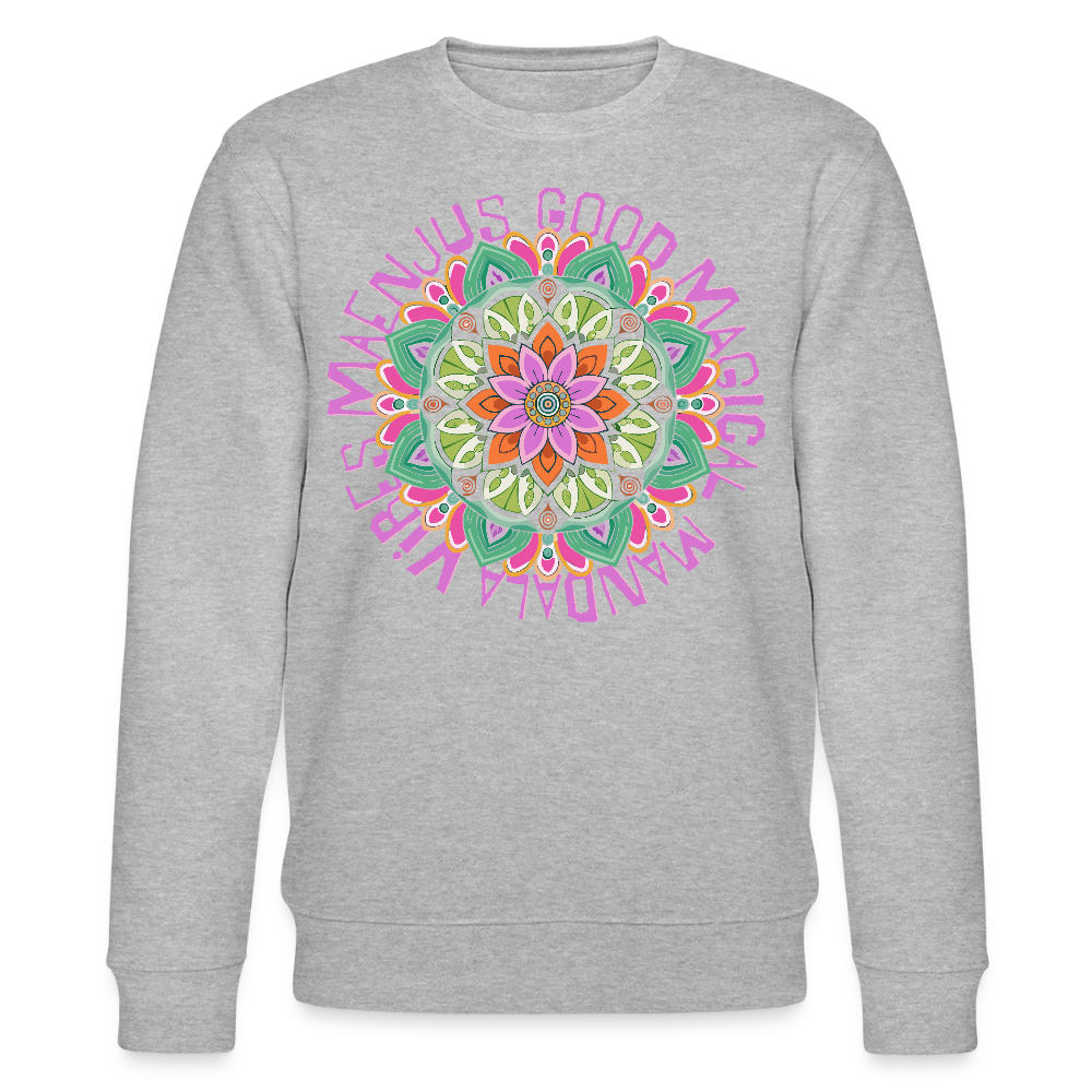 Unisex Bio-Sweatshirt mit MANDALA VIBES PRINT - Grau meliert
