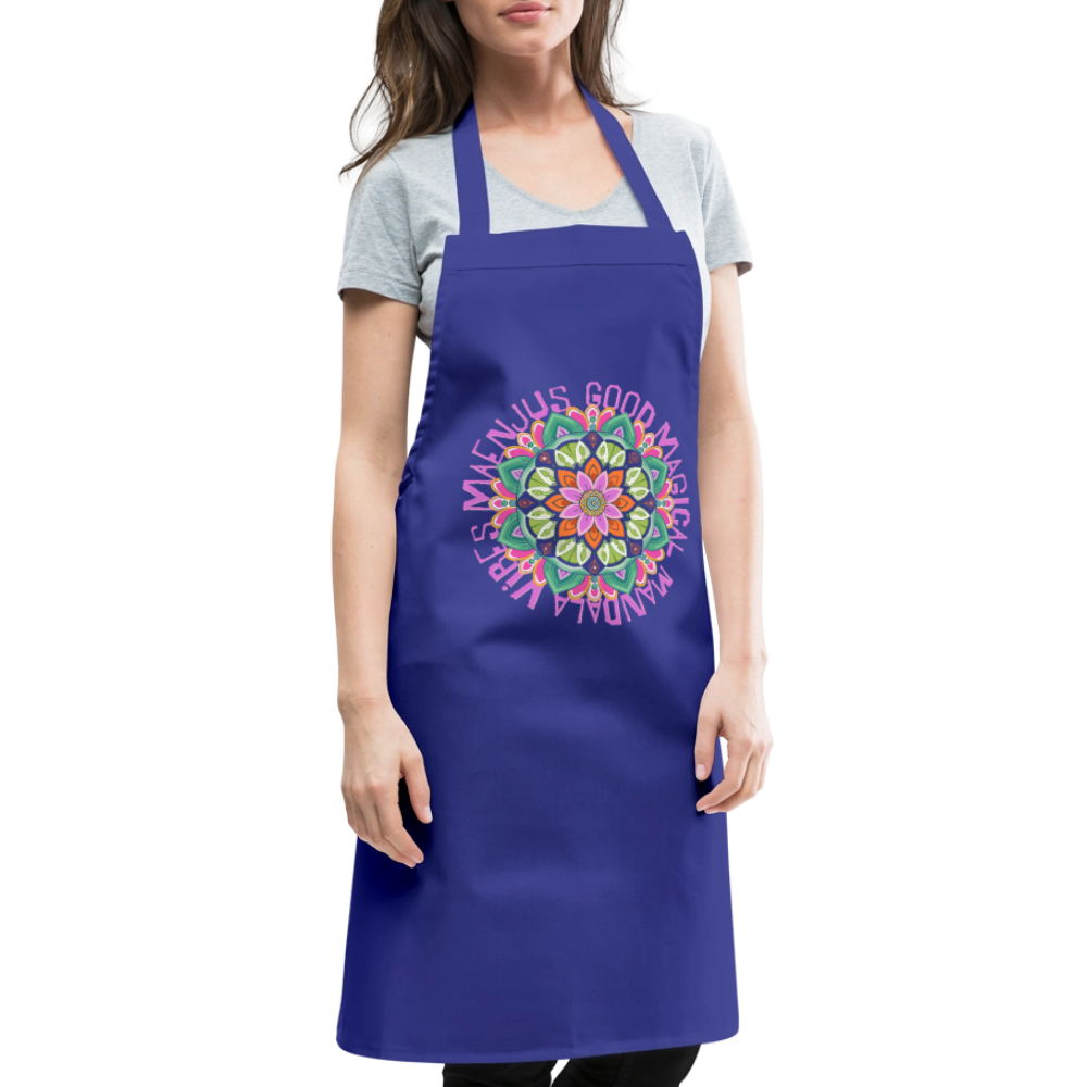 Kochschürze mit Mandala Vibes Motiv V - Royalblau
