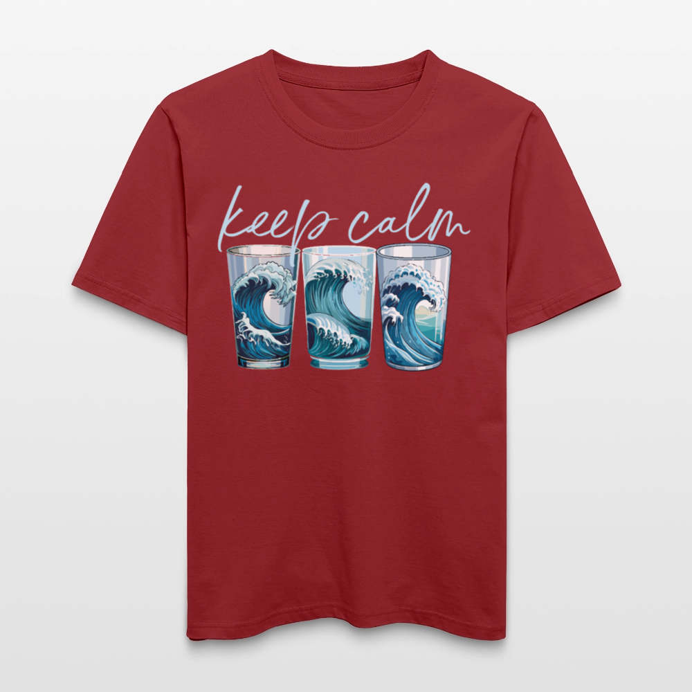 Unisex Bio-T-Shirt mit KEEP CALM PRINT - Erdrot