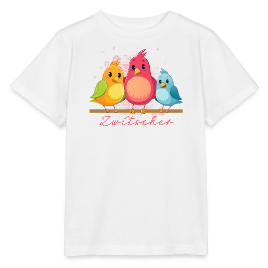 Kinder T-Shirt MINI mit Zwitschergäng Print - Weiß