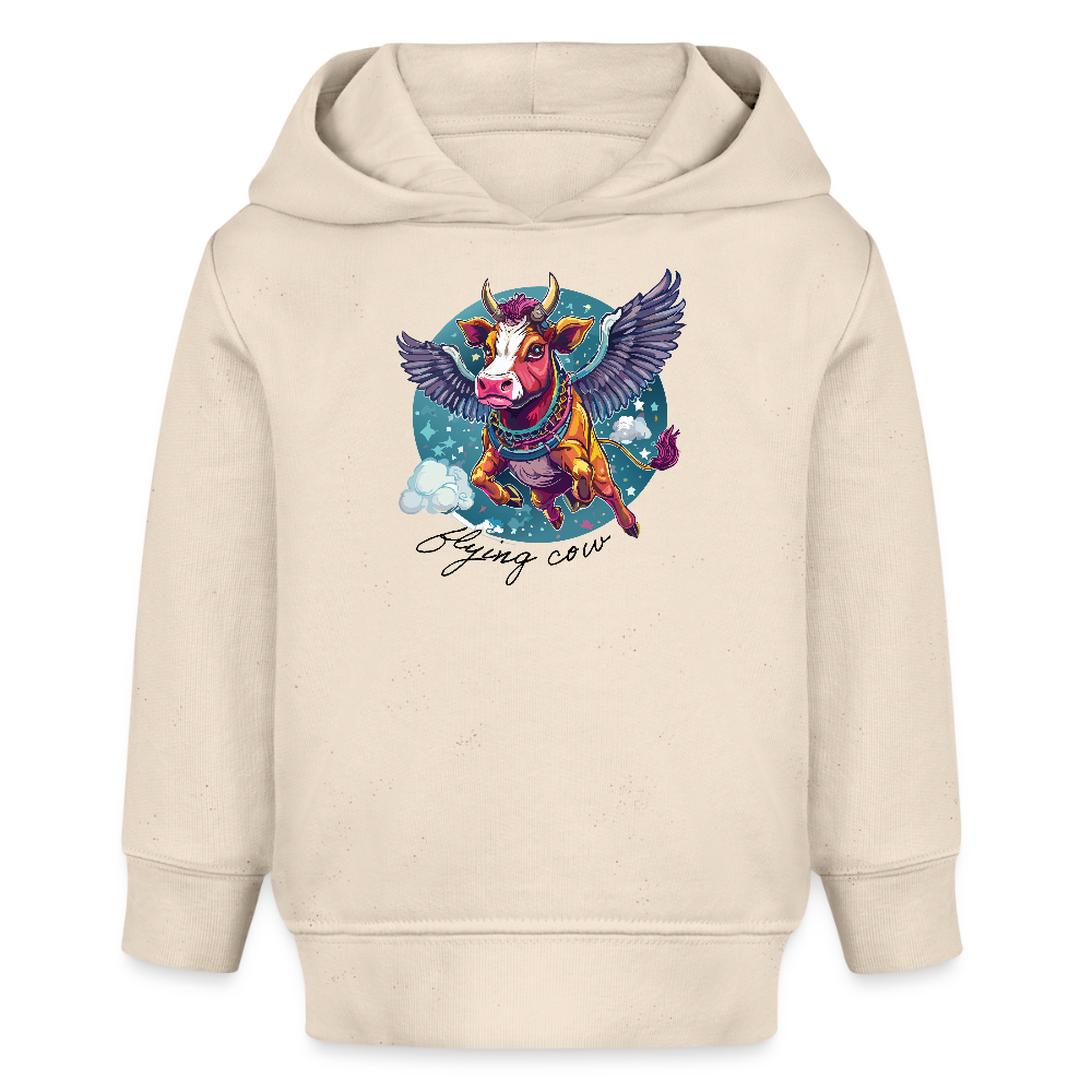 MNJS KIDS Bio Hoodie mit FLYING COW PRINT - Weißgrau