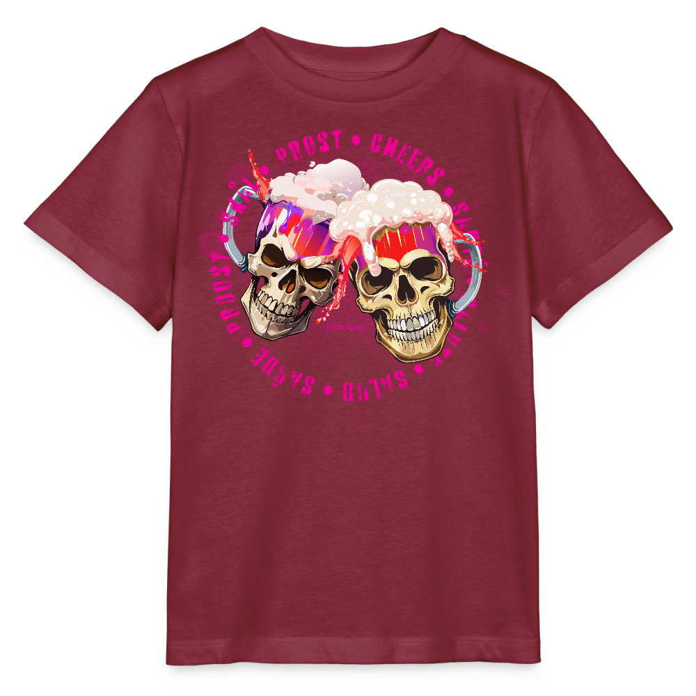 MNJS KIDS Bio T-Shirt mit OKOTBERFEST EDITION GIRLS PRINT - Burgunderrot